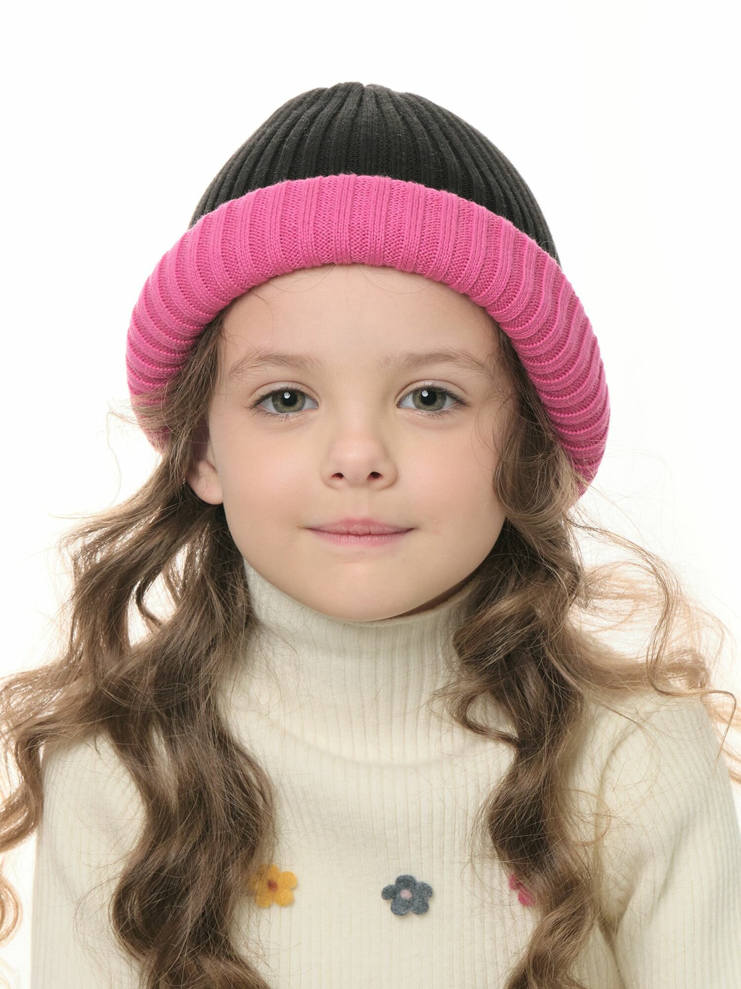 Шапка-бини Андерсен Весна-лето 2024 для девочек, размер 54-56, разноцветный — фото 1