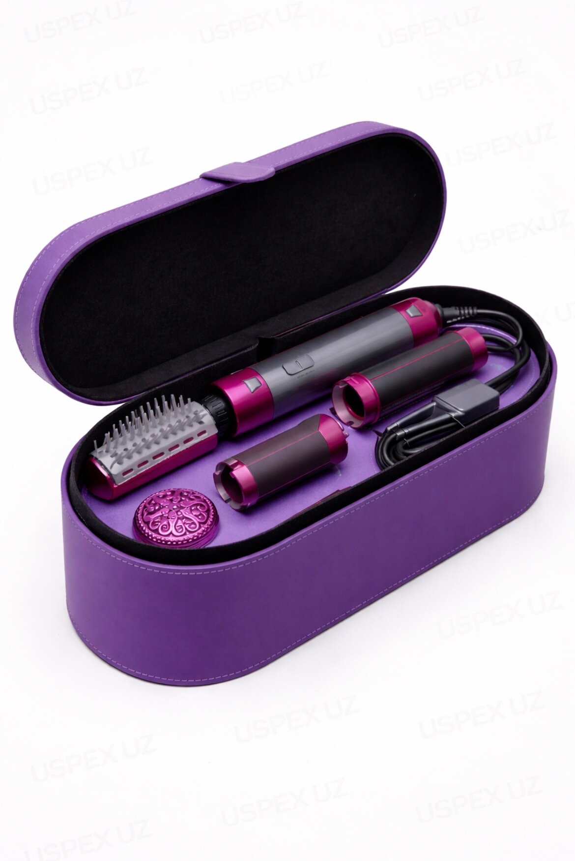 Фен-стайлер, для всех типов волос, плойка и щетки для завивки и укладки, 5 в 1