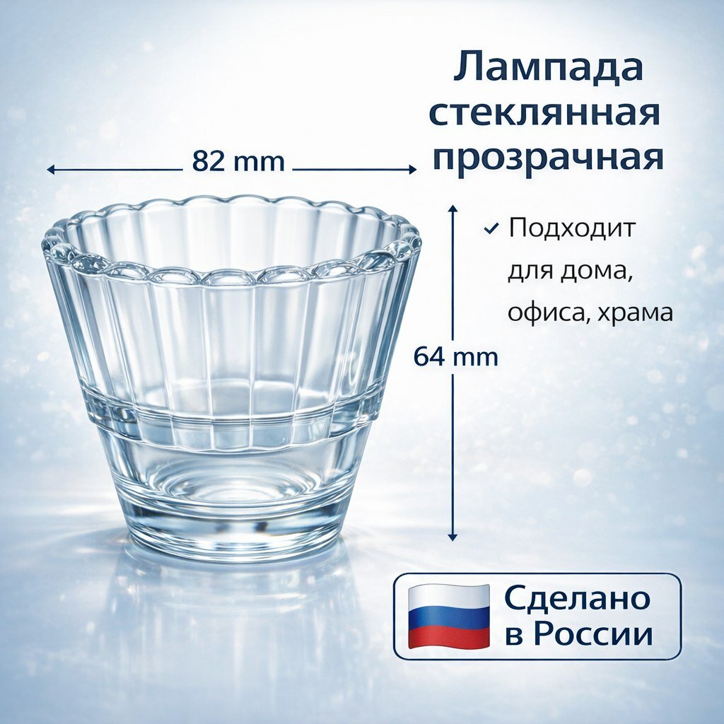 Лампада стеклянная прозрачная