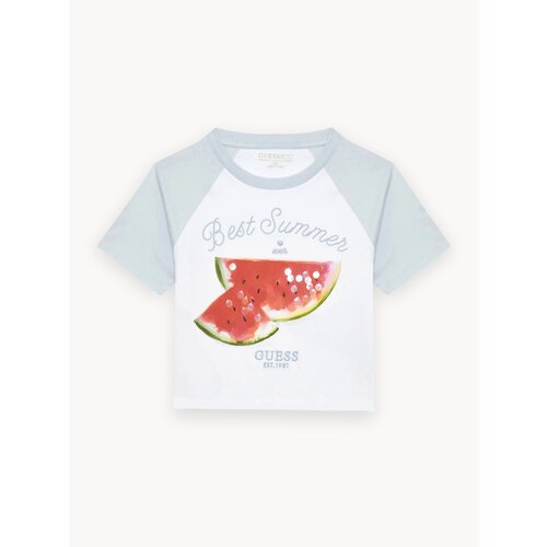 фото Футболка guess crop ss t-shirt, размер 8 лет, голубой