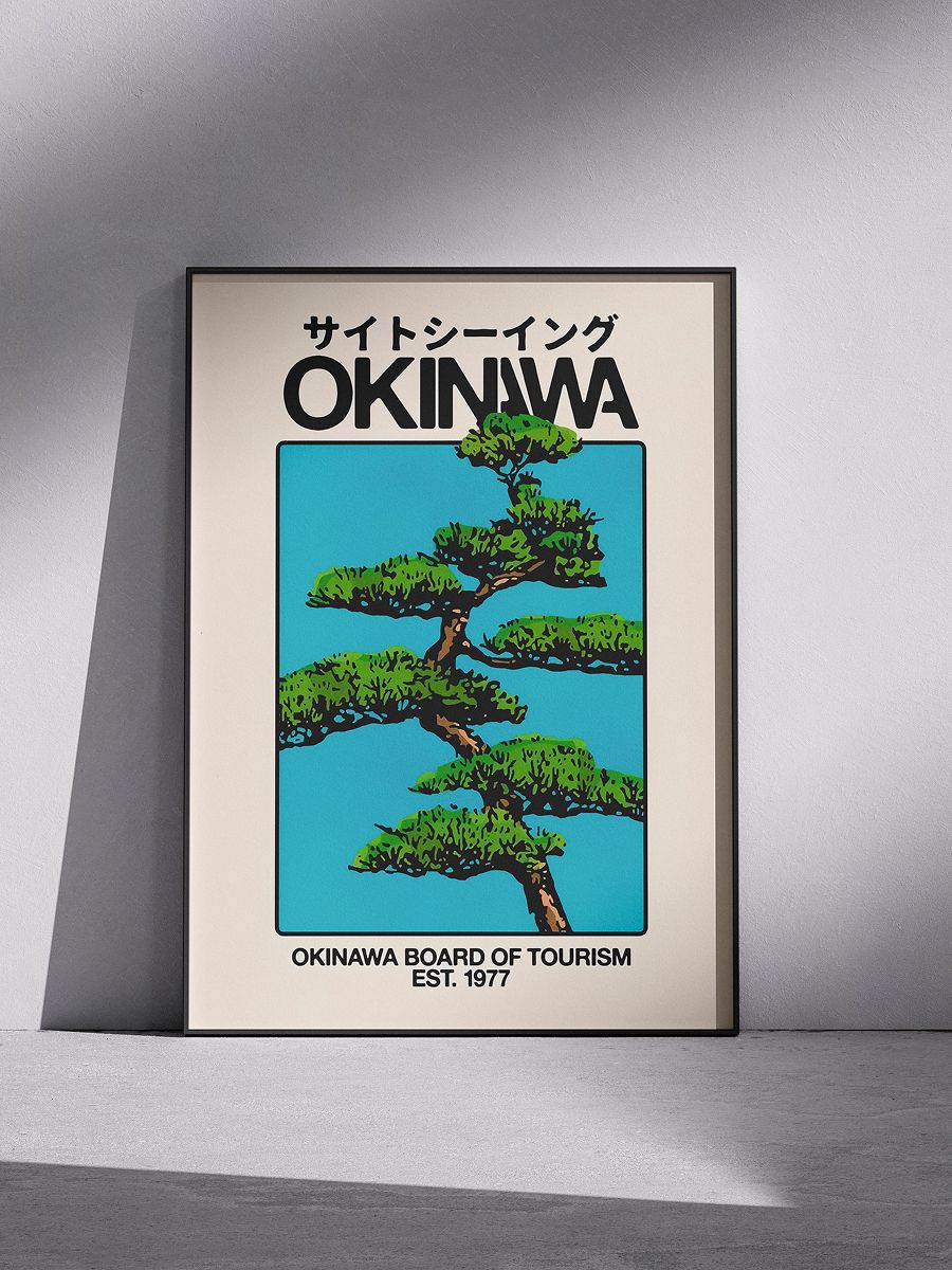 Постер на стену для интерьера Японский Окинава / Okinawa white/ Плакат формата А3 (29,7*42 см)