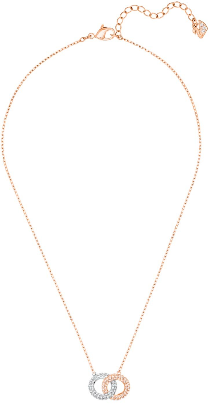 Колье SWAROVSKI, кристаллы Swarovski, длина 38 см, бесцветный, серебряный, золотой — фото 1