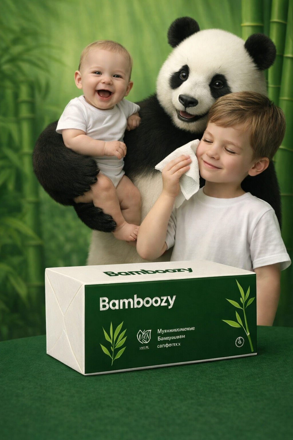 Салфетки бумажные шестислойные бренда Bamboozy бамбуковые салфетки 1 шт