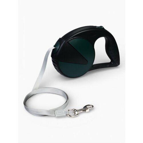 Рулетка - поводок для собак лента 6 м чёрнаязелёная 10895301 952₽