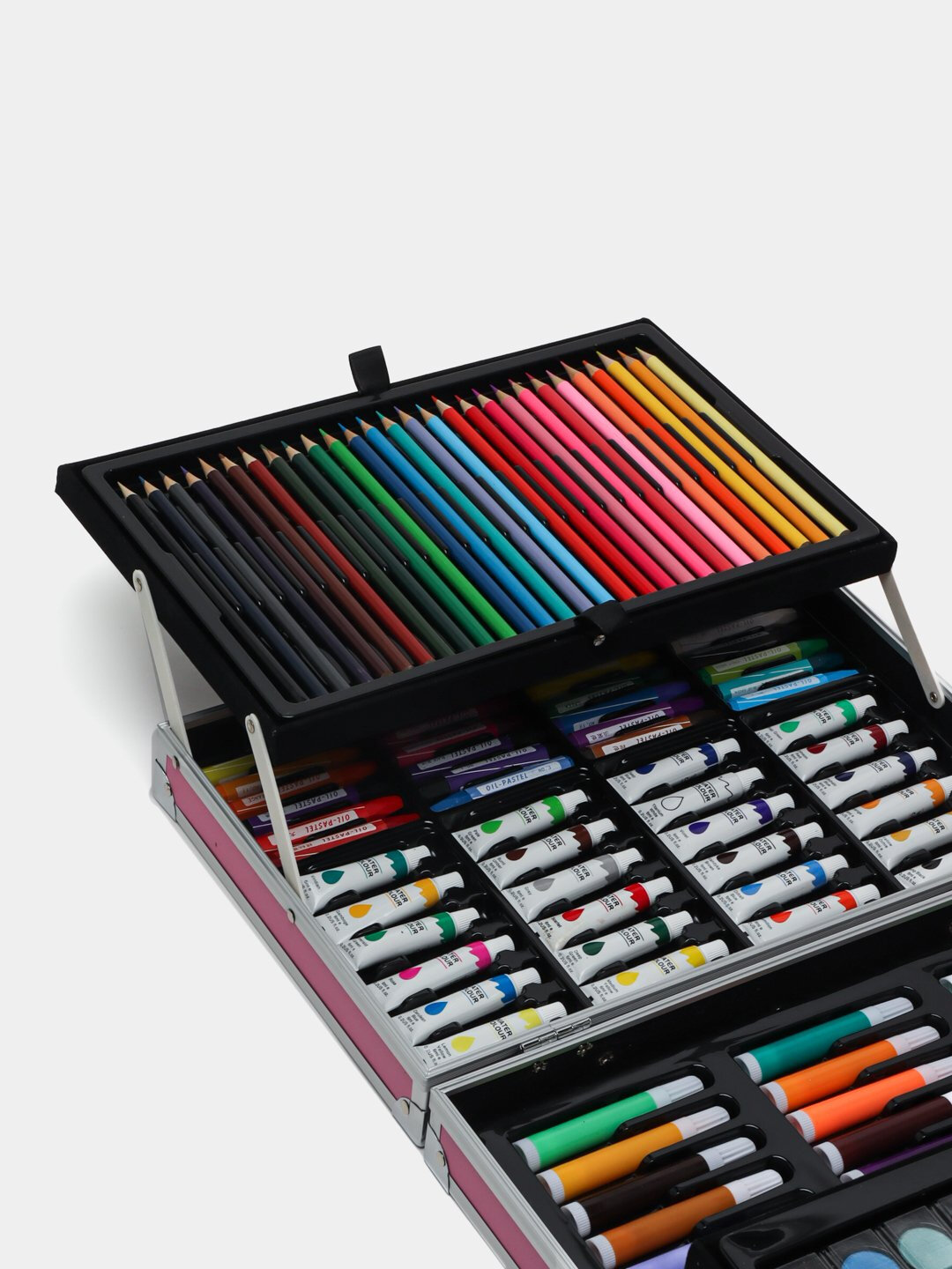 Большой набор для рисования и творчества, цветные карандаши, краски и фломастеры, художественный комплект в удобном мног