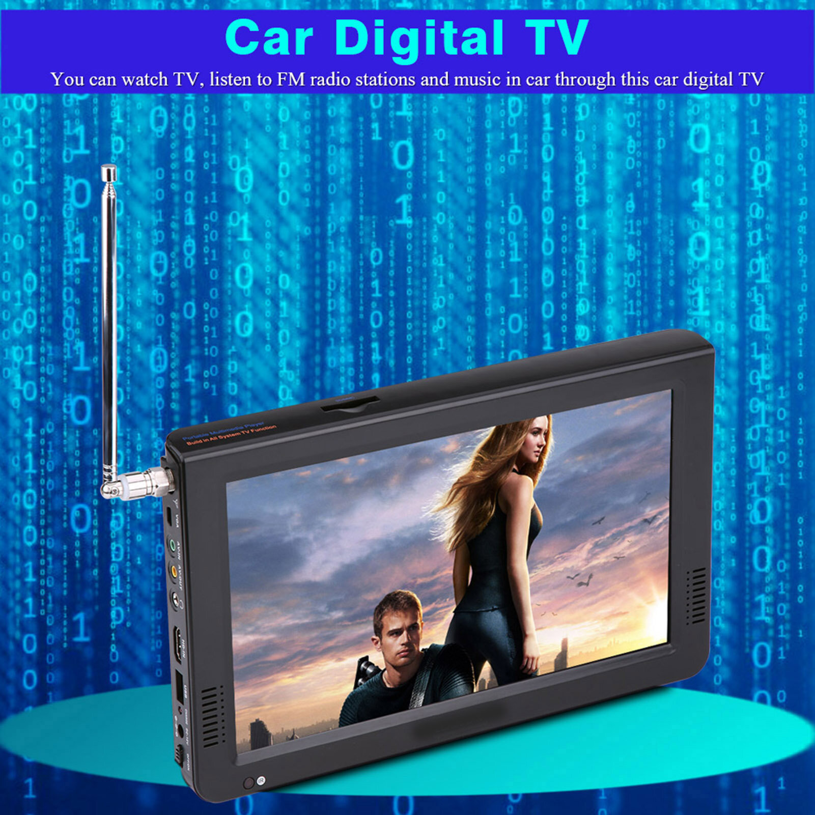 Портативный телевизор LEADSTAR, 10 дюймов, 1080P, с ATSC тюнером и FM-радио, для автомобиля