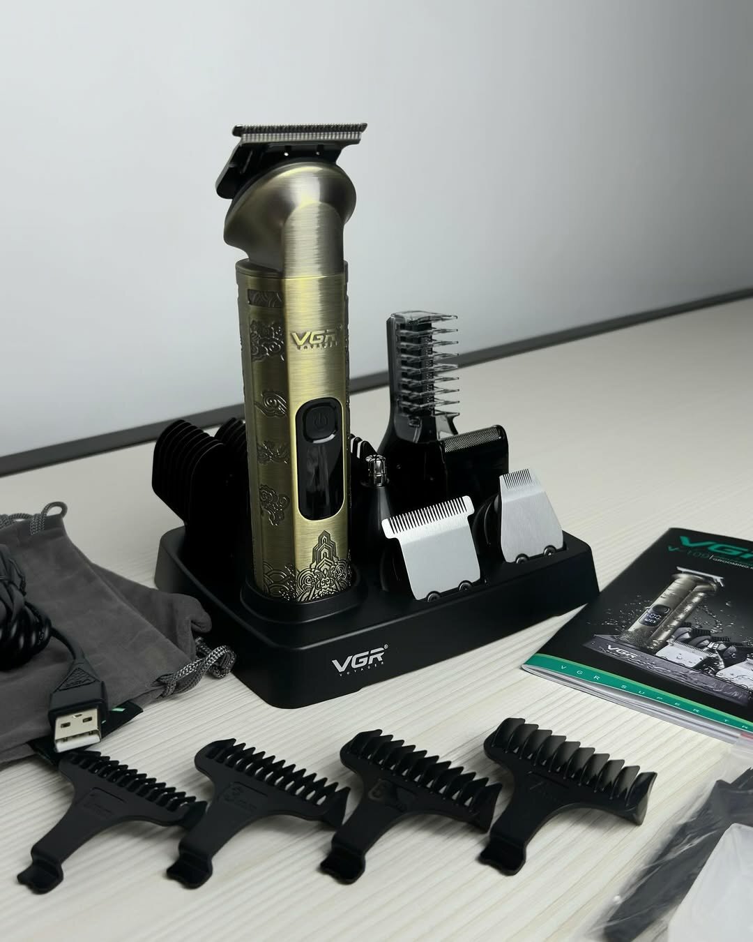 Профессиональная машинка и триммер для волос и бороды "VGR" высококачественный