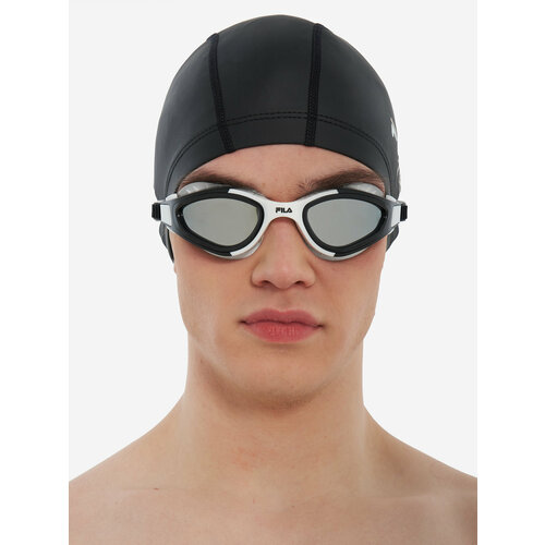 125348-BW one size Очки для плавания взросл. Adult swimming goggles черный/белый р. one size