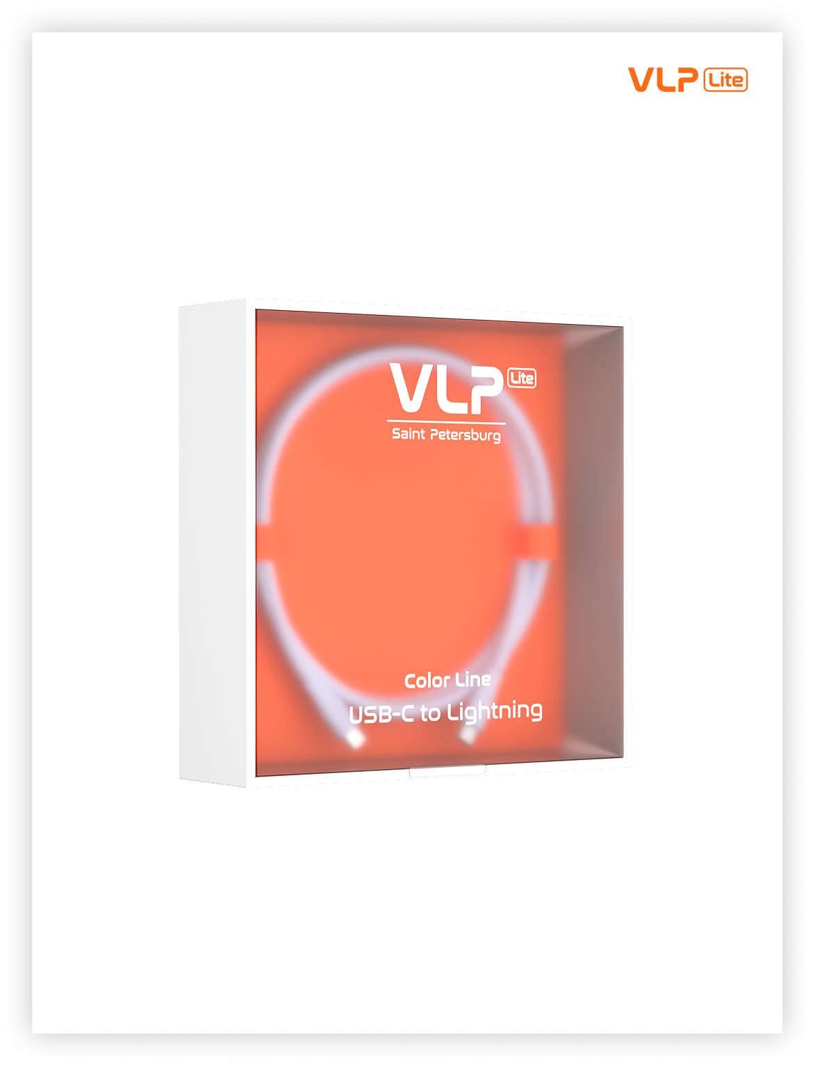 Дата-кабель VLP LITE Color Line USB-C to Lightning, 27W, 1м, белый — фото 1