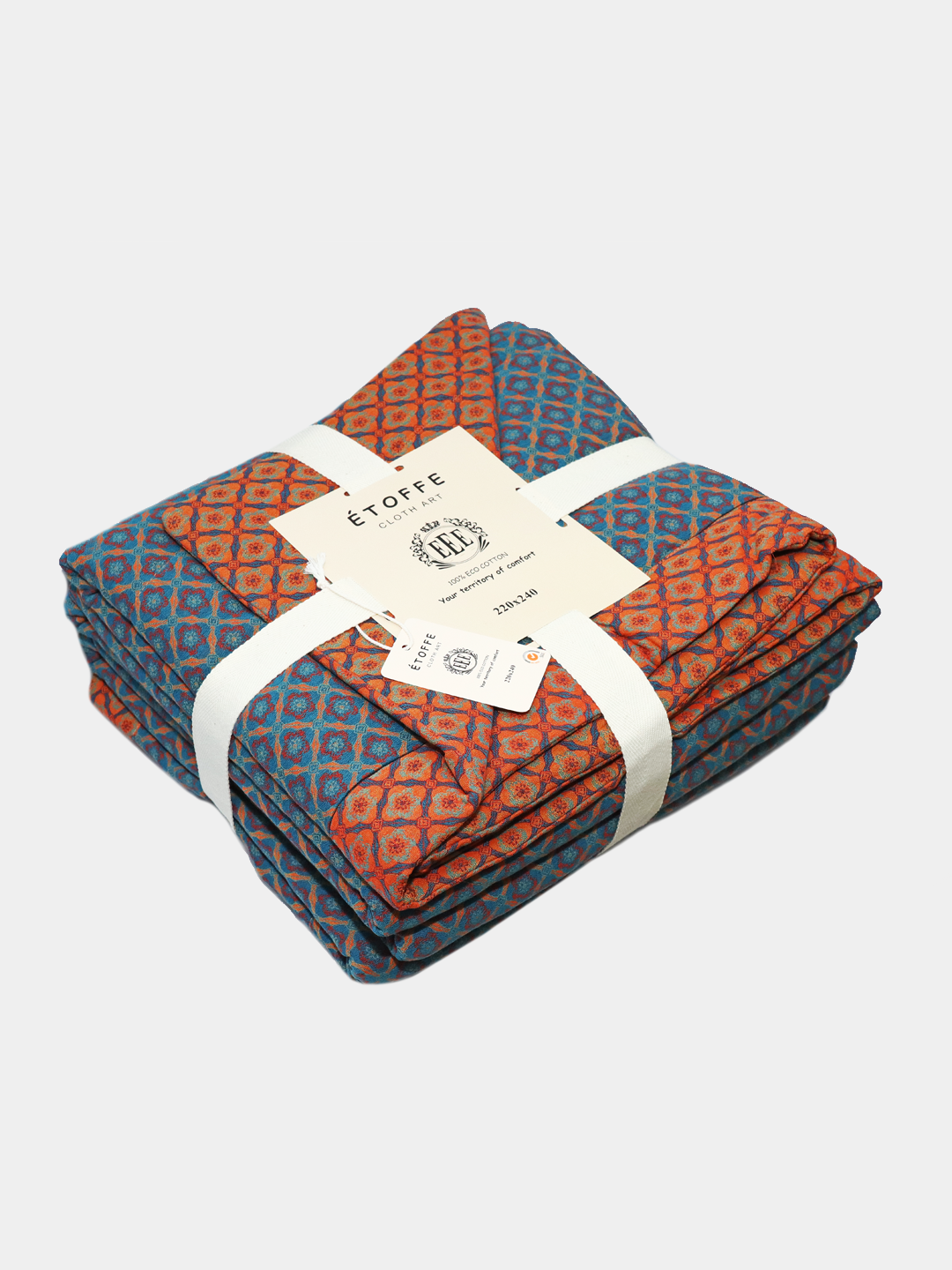 Одеяло, осенняя, двухсторонняя,"ÉTOFFE", 100% хлопок, односпальный, размер 150×200см