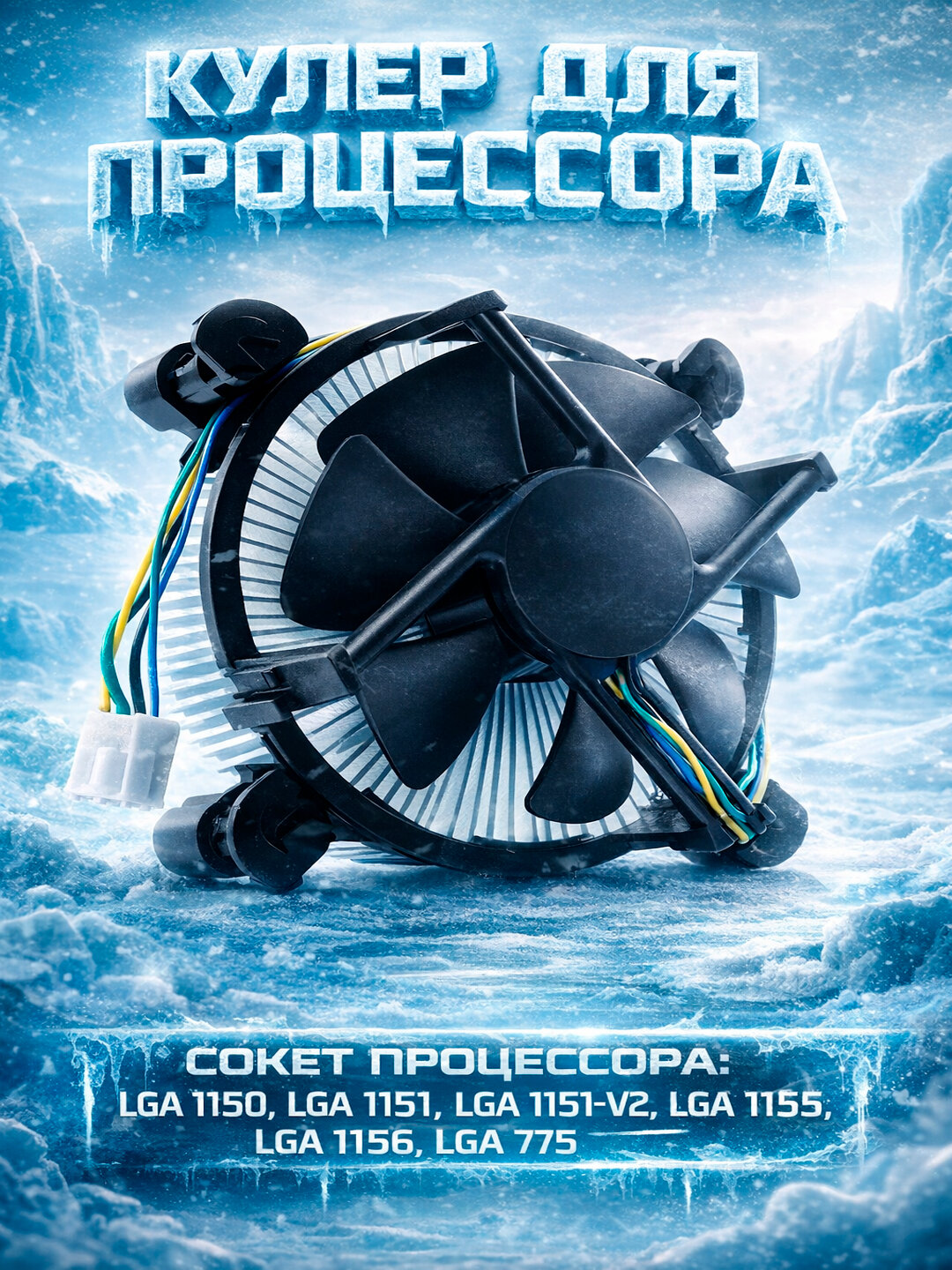 Кулер для процессора, LGA 1151/1150/1155/1156/775, высокая эффективность охлаждения