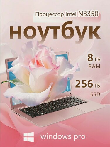 Изображение товара Ноутбук для работы и учебы 14"intel celeron N3350, RAM 8 ГБ, SSD 256 ГБ Windows Pro, Русская раскладка