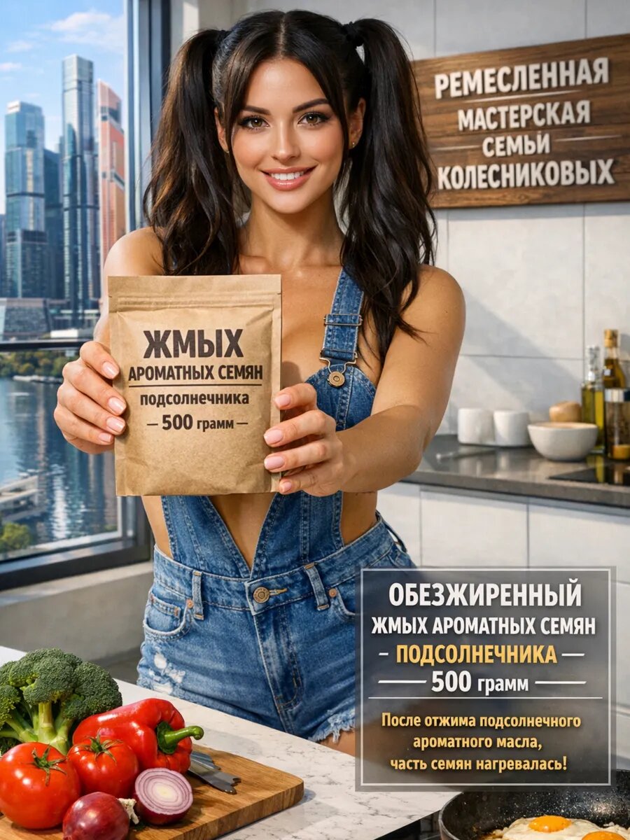 Обезжиренный жмых очищ-ных ароматных семян подсолнечника500г