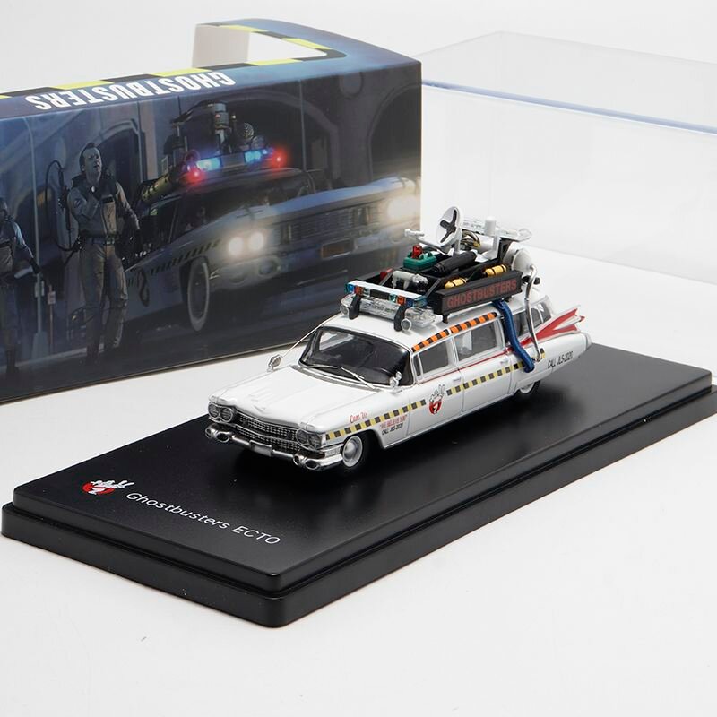 YS Yongsheng 1:64 <Охотники за привидениями> Первое поколение <Охотников за > ECTO-1 Cadillac Miller Модель автомобиля из литого под давлением сплава