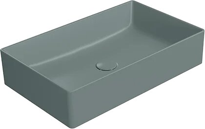 Накладная раковина GSI Kube X 945304 60 накладная, без отверстия под смеситель, фаянсовая, прямоугольная, раковина для ванной, серая