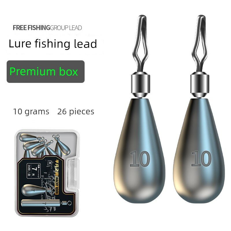 Грузик в форме капли 10г, 26 шт. в коробке - Мощный для глубоководной рыбалки, технология без зацепов