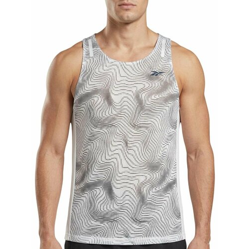фото Майка спортивная reebok lab running printed tank, размер m, белый