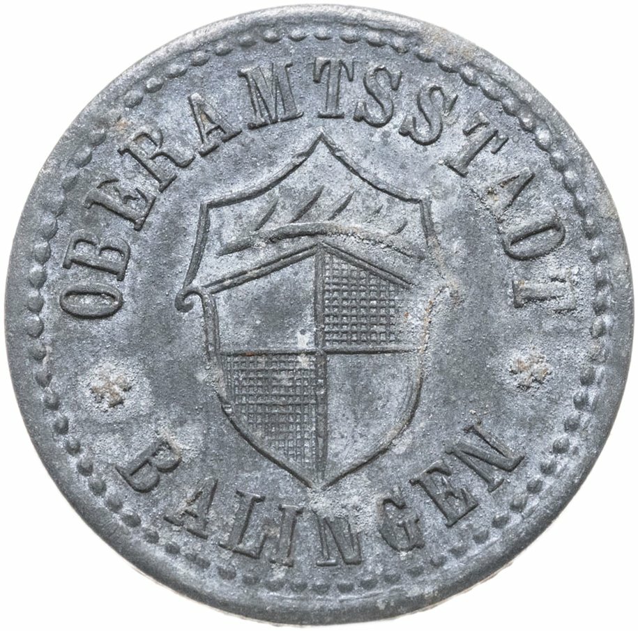 Германия, Балинген 10 пфеннигов 1918, Железо, в сохранности VF