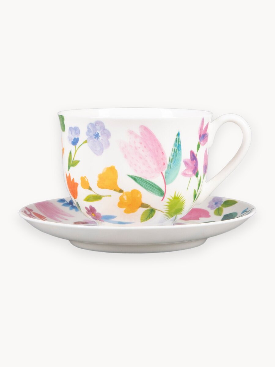 Чайная пара "Primavera " форма Ландыш , Императорский фарфоровый завод, 345 мл