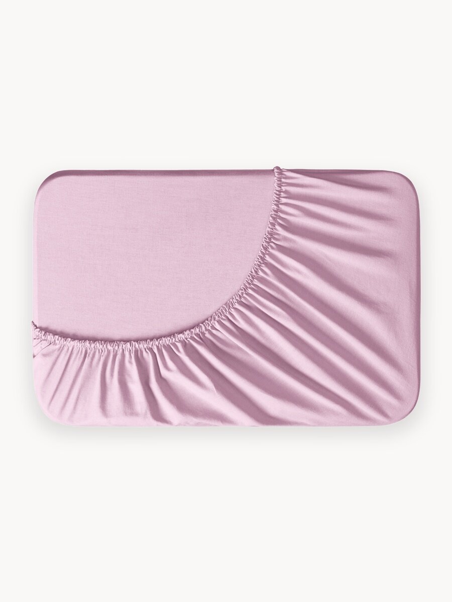 Простыня на резинке сатин Pragma Lunlo 160 х 200 см, жемчужный розовый