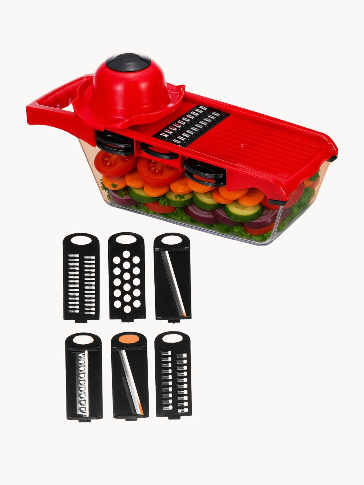Овощерезка ручная многофункциональная Oberhof MS-6/1/Универсальная шинковка с насадками и контейнером/6 насадок