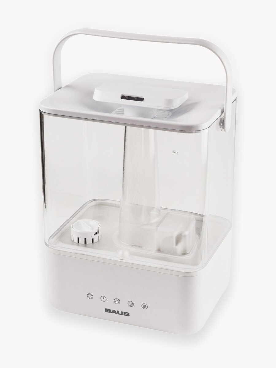 Увлажнитель воздуха Baus, ультразвуковой, 6л, белый/прозрачный