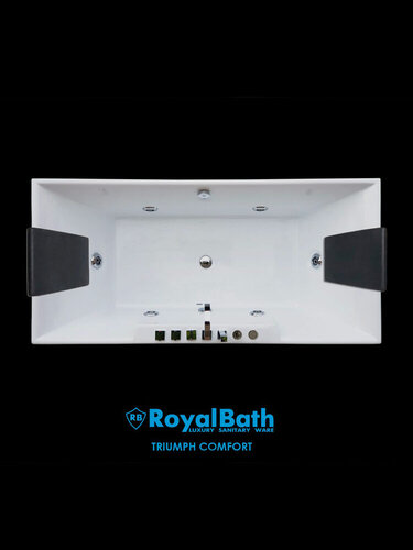 Изображение товара Гидромассажная ванна джакузи TRIUMPH COMFORT 185х87х65 прямоугольная двухместная слив-перелив в комплекте