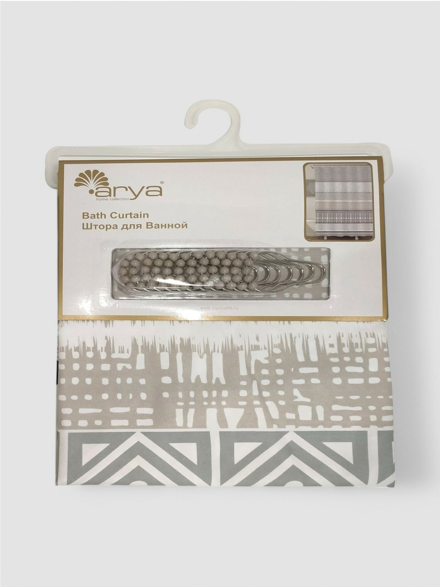 Штора для ванной Arya Cindy, полиэстер, размер 180X180, цвет серый — фото 1