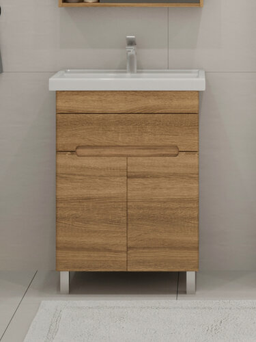 Изображение товара Тумба напольная SanStar Модена 50 с раковиной Фостер 50 (комплект) для ванной комнаты, Gold Craft