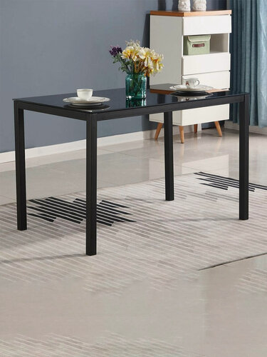 Изображение товара Обеденный стол YJX3001-1, закаленное стекло/металлический каркас, 120х70х75 см