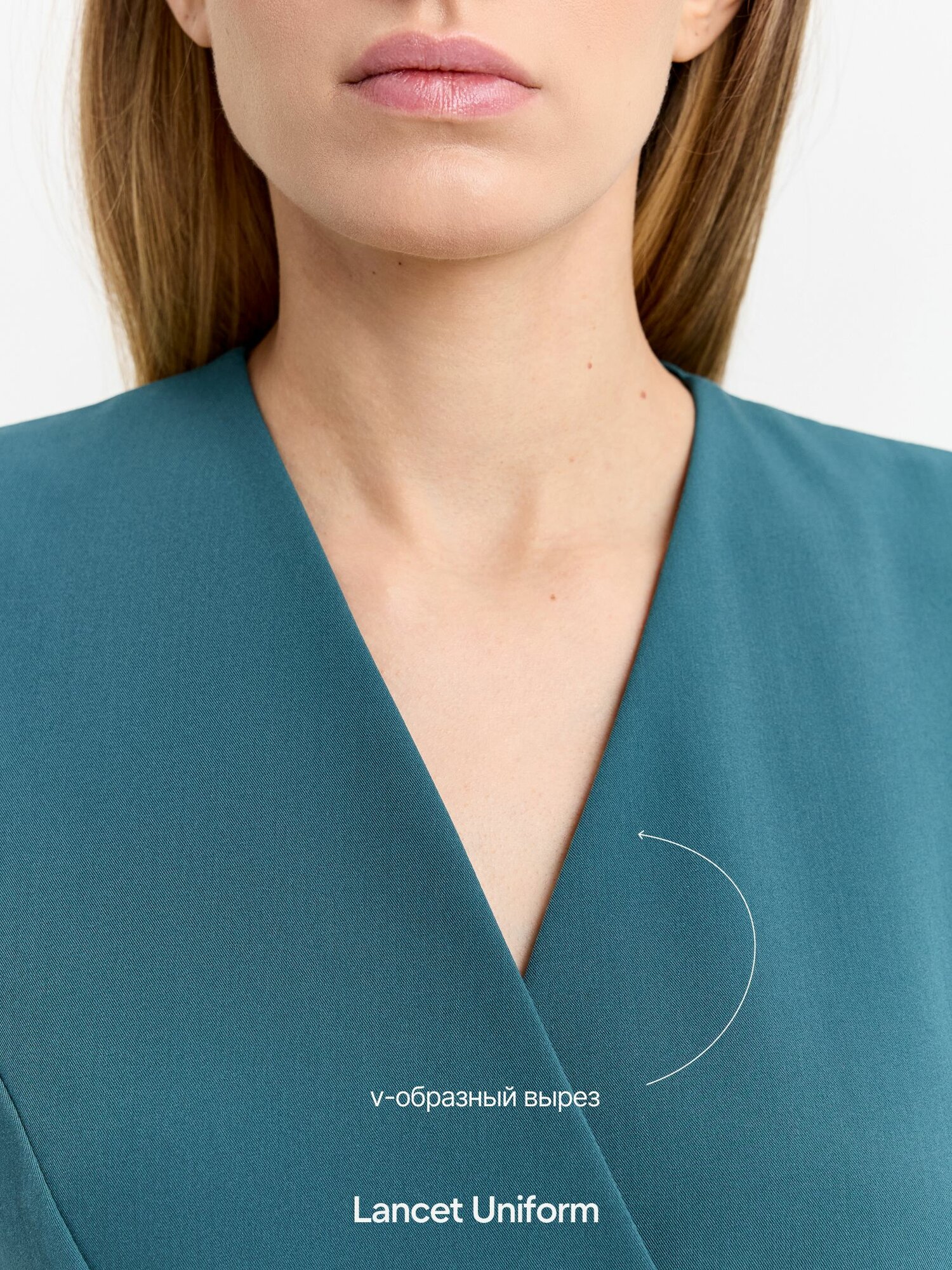 LancetUniform Женский хирургический костюм с топом на завязках — фото 1