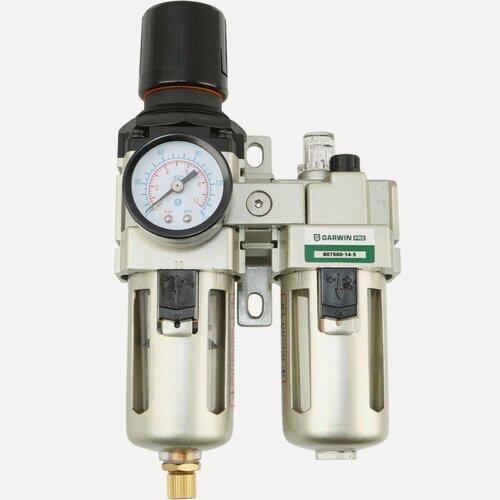 Изображение товара GARWIN PRO 807660-14-5 Модульная группа для подготовки воздуха с регулятором давления и манометром, 1/4", 5 мкм.