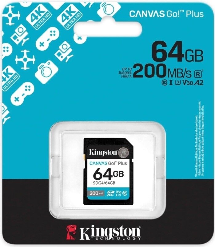 Флеш карта SDXC 64Gb Kingston SDG4/64Gb Canvas Go! Plus w/o adapter