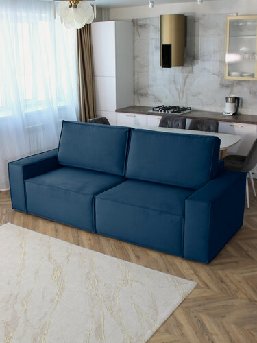 Изображение товара Диван-кровать Forrest Конер синий, механизм выкатная Еврокнижка, 250х109х65 см