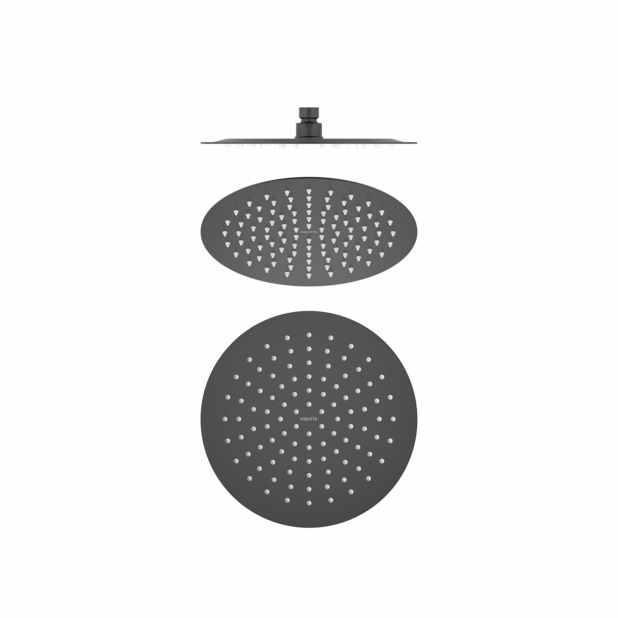 Круглый верхний душ 250*2 мм AQUATEK, матовый черный AQ2073MB , Черный матовый