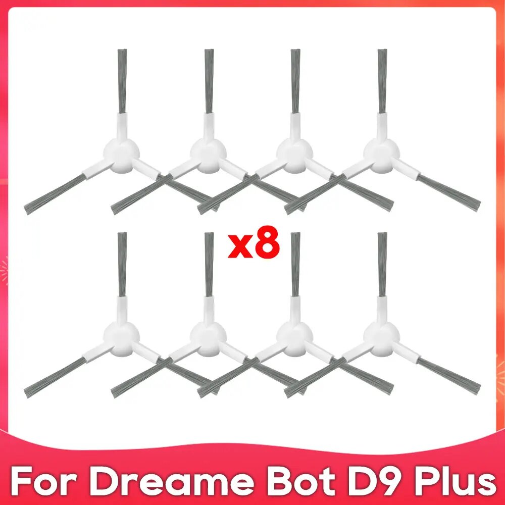 8 шт. Щетки для Dreame Bot D9 Plus, Белый, Set B