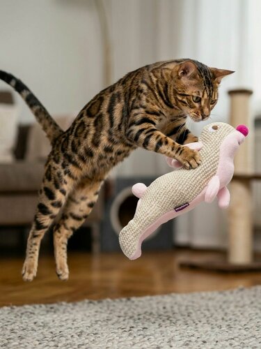 Изображение товара Мягкая джутовая игрушка для кошек крупных пород Japan Premium Pet в виде кролика