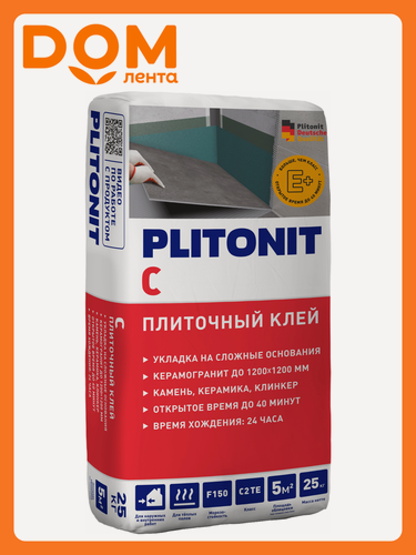 Изображение товара Плиточный клей цементный PLITONIT плитонит С 25 кг