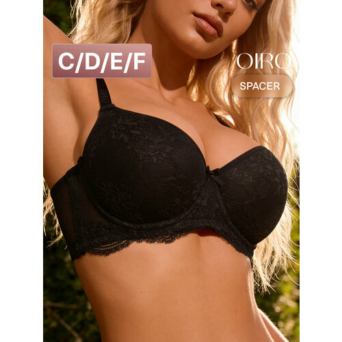 фото Бюстгальтер oiro doris, 1 шт., размер 80d, черный