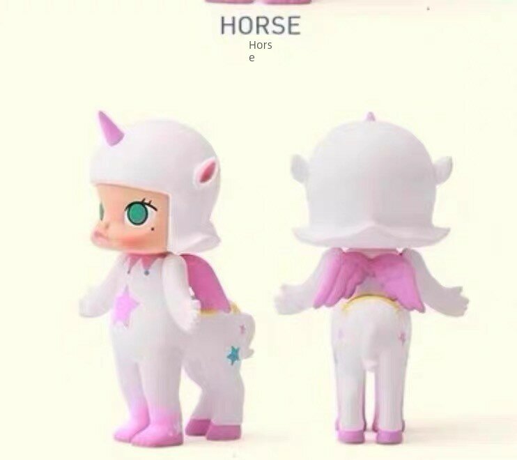 Официальная коллекционная фигурка Pop Mart MOLLY 12 Зодиакальная Серия Слепая Коробка - Лошадь, Одна штука, Трендовый