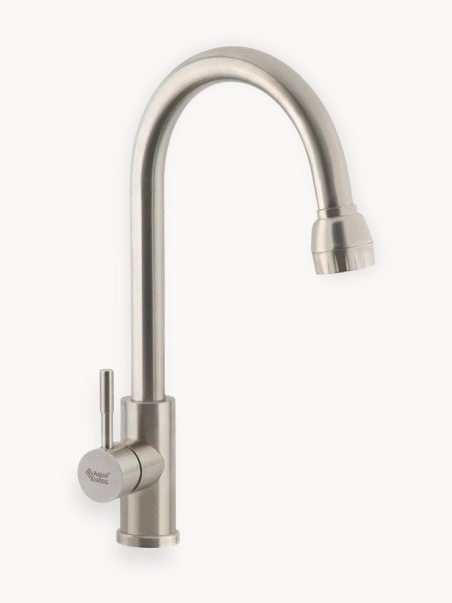 Смеситель для кухни с 2 режимами высокий 43BE170 поворотный, нержавеющая сталь