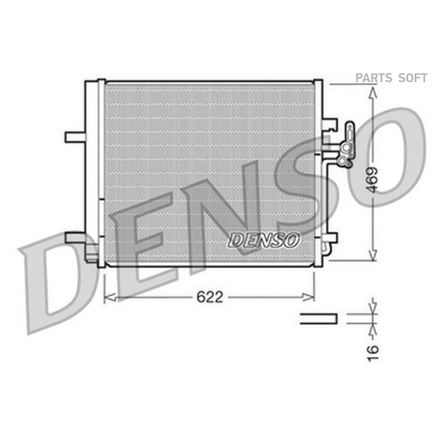 Радиатор кондиционера от официального дистрибьютора, DENSO, артикул DCN10016