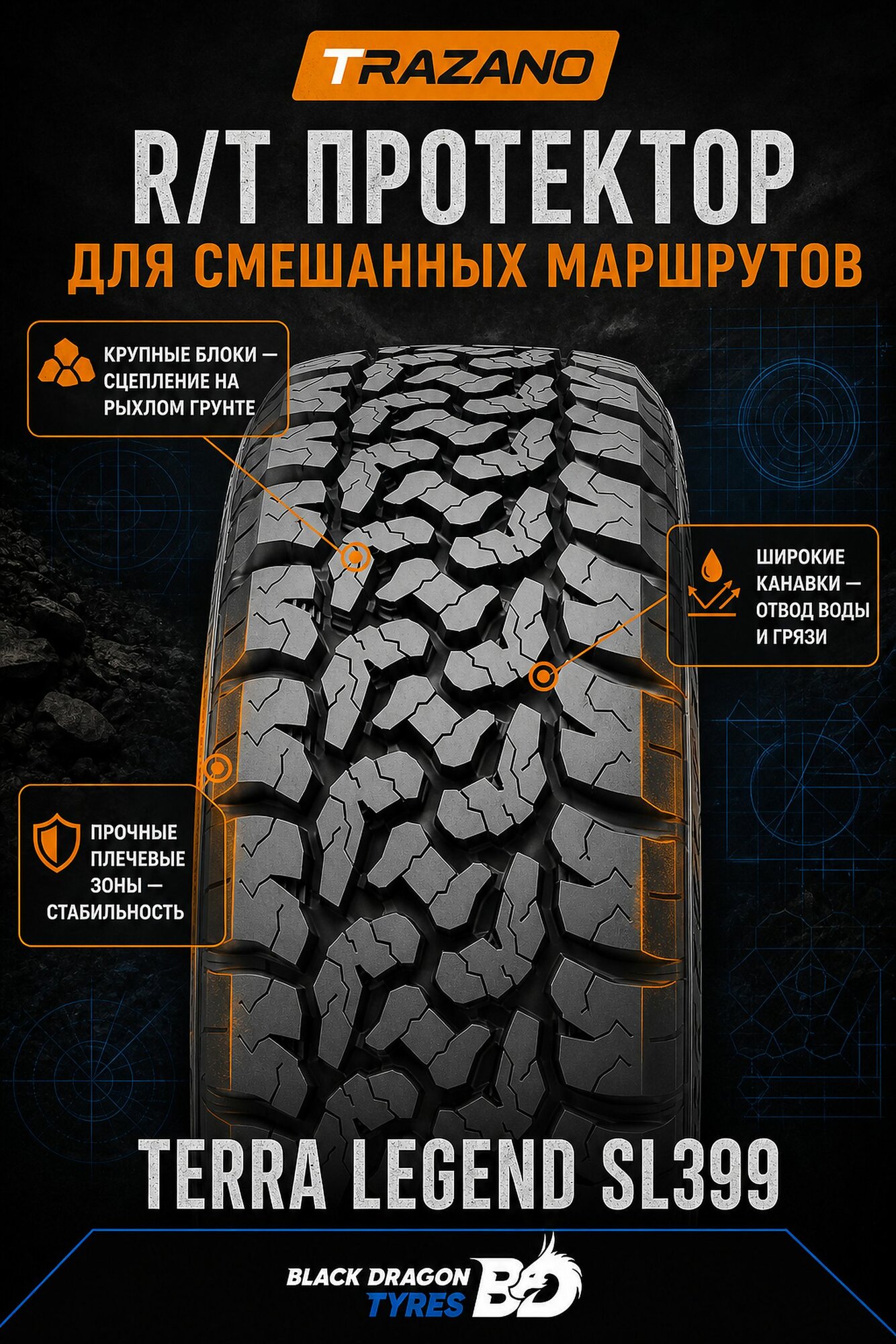 Летние шины Trazano SL399 Terra Legend Owl 265/60 R18 110T , для внедорожника — фото 1