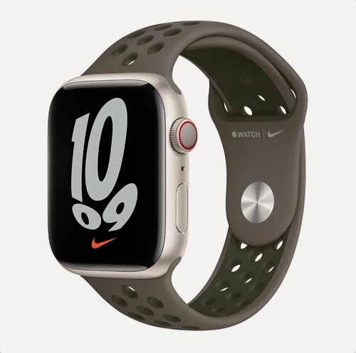 Изображение товара Ремешок Olive/Cargo Khaki Nike Sport Band ML8D3FE/A для Apple Watch 44/45/46/49mm S/M/L (Original)