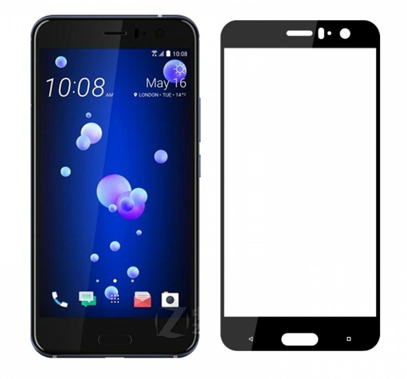 3D/5D защитное стекло MyPads для HTC U11 с закругленными краями и олеофобным покрытием