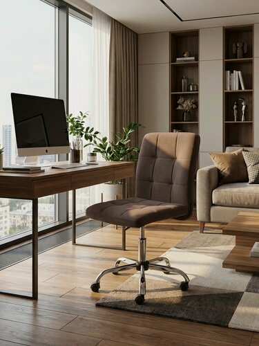 Изображение товара Компьютерное кресло TetChair коричневое, обивка велюр, регулировка высоты, максимальная нагрузка 100 кг