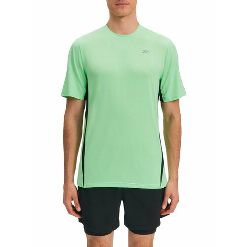 фото Футболка спортивная reebok running ss tee, размер m, зеленый