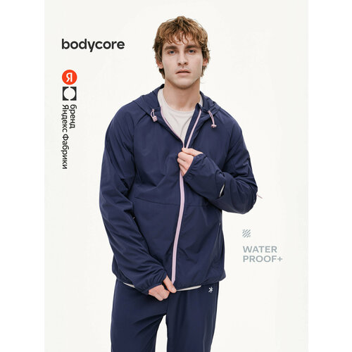 фото Куртка спортивная bodycore из быстросохнущей и водоотталкивающей ткани, размер l, темно-синий