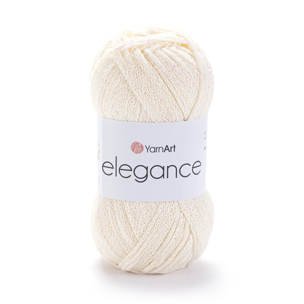 Пряжа для вязания Yarnart Elegance 118 молочный 50 гр/130 м 88% хлопок, 12% люрекс