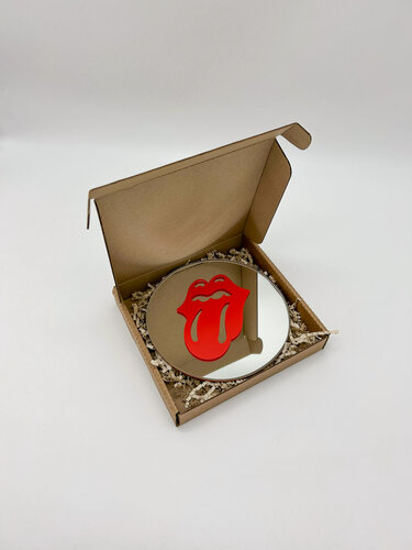 Изображение товара Зеркало интерьерное с графикой THE ROLLING STONES, круглое, размер 15 см, цвет красный, бренд Zrcatko